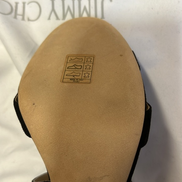 NEW Jimmy Choo Black Suede Louise Crisscross Sandal Heels 8.5 Euro 39.5 - Picture 9 of 9